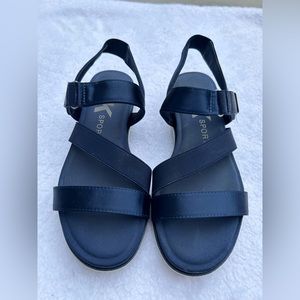 Anne Klein Sport Womens Navy Blue Size 6.5 Sandals